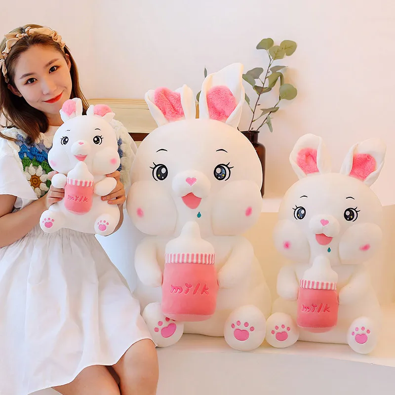 

Free ship 35/45/55/75cm kawaii bottle rabbit plush toy doll children christmas stuffed toys girls birthday gift soft pillow hugs