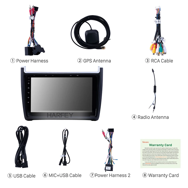 Автомагнитола Harfey мультимедийный плеер на Android 10 0 4 + 64 гб 9 дюймов 1din GPS для Volkswagen