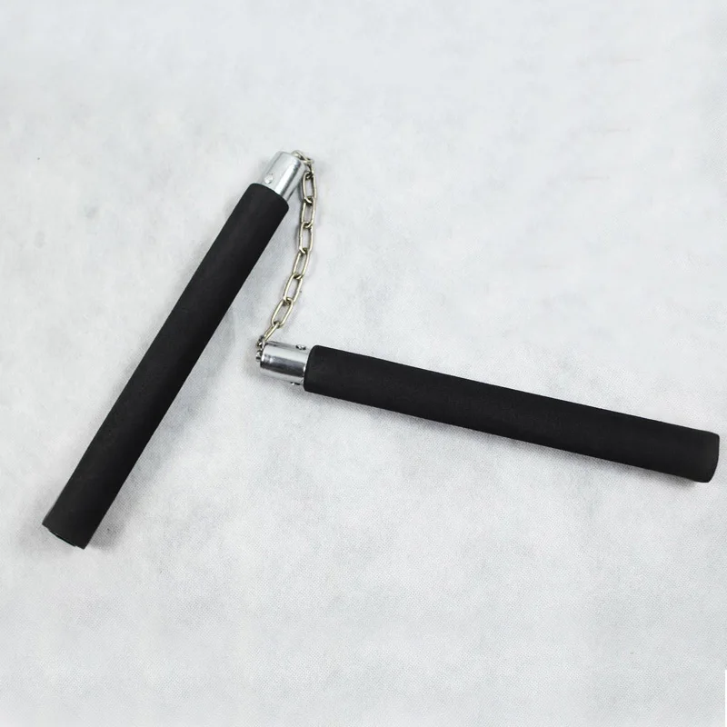 Черный Боевое искусство Nunchakus оружие Пена металлическая цепь безопасные нунчаки из губки для начинающих JT-Прямая поставка - Цвет: Черный