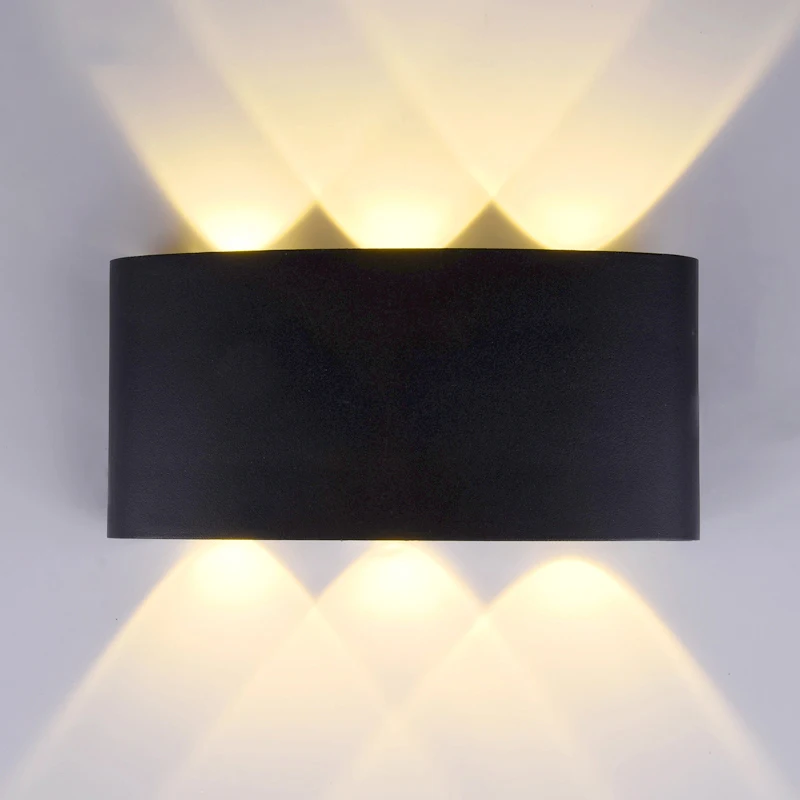 Наружный светодиодный водонепроницаемый светильник для стены с классом защиты IP65 для двора, коридора, балкона, двухсторонней, черный, белый, декоративное освещение, светильник для крыльца и сада.