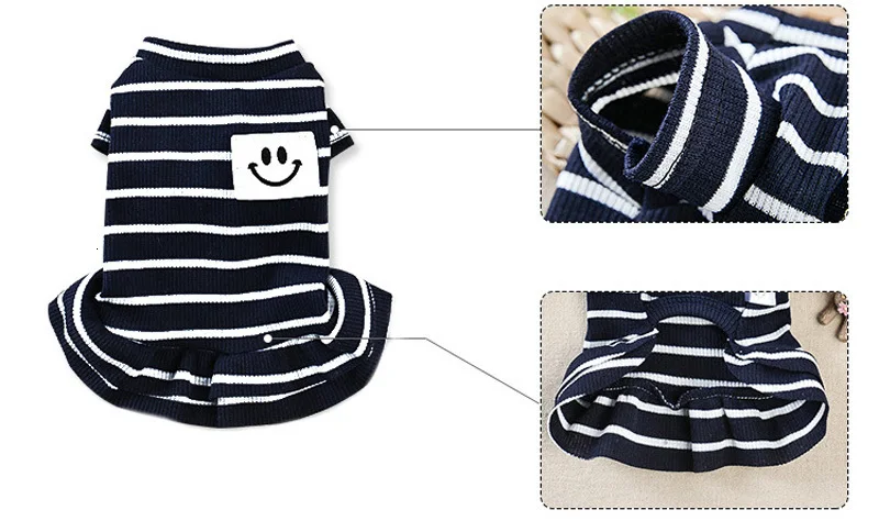 Pawstrip XS-XL, летняя одежда для собак, чихухуахуа, Йоркского маленького щенка, полосатая рубашка для собак