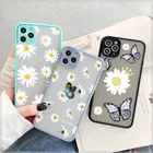 Роскошный чехол для телефона с цветочными маргаритками для iPhone 11, жесткий прозрачный чехол для iPhone 12 13 Pro XS Max Mini 7 8Plus XR SE 2020 X, чехол