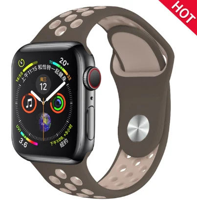 2 Band for Apple Watch 5 4 3 2 1 42MM 38MM soft Breathable strap Silicone Sports bands for Nike+ Iwatch series 5 4 3 40mm 44mm - Цвет ремешка: 2