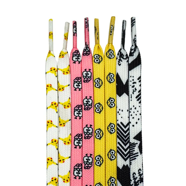 100 120 140cm cartoon shoelace flat shoes board shoes af1 high-top shoe lace suitable for men's shoes women's shoes lace fashion