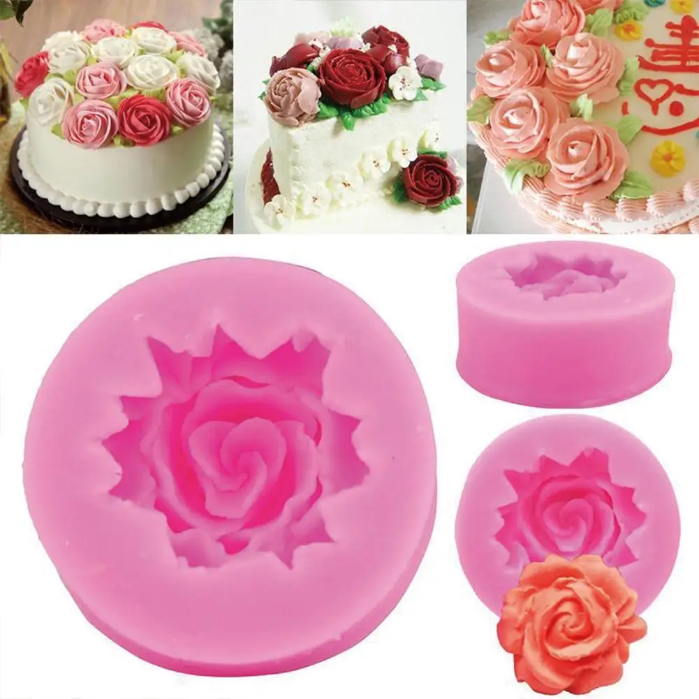 

2020 Flower Bloom Rose Shape Silicone Fondant Soap 3D Cake Mold Cupcake Jelly Candy Chocolate Decoration Baking Tool Moulds