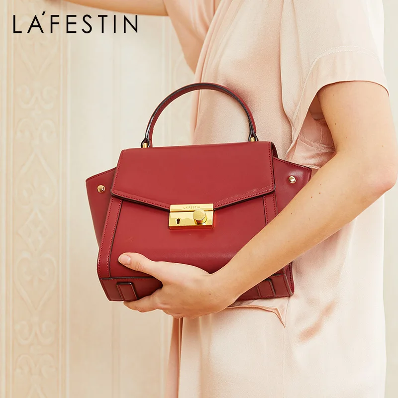 

LA FESTIN Luxury designer handbag 2021 new Cow leather handbags Shoulder bags Messenger bags for women bolsa feminina top handle