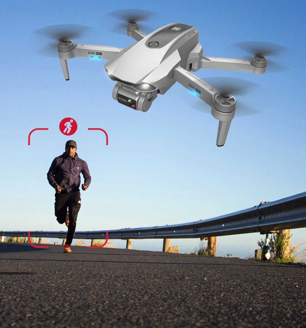 

Квадрокоптер K60 Pro, Gps, камера 6k 5g Hd, одноосевая Карданная камера, бесщеточный двигатель, стабилизатор расстояния 1,2 км, полет 30 мин.