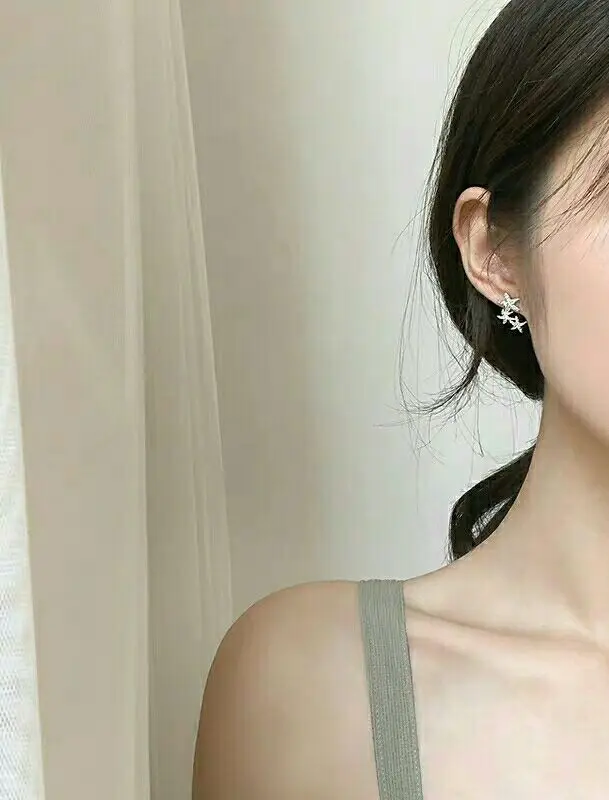 Морская звезда Меркурий дрель Baitao Фея Студенческая пятиконечная серьги-гвоздики
