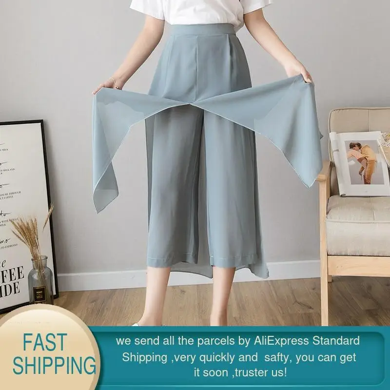 Женское шифоновое платье брюки 2022 высокое качество корейский стиль весна-лето