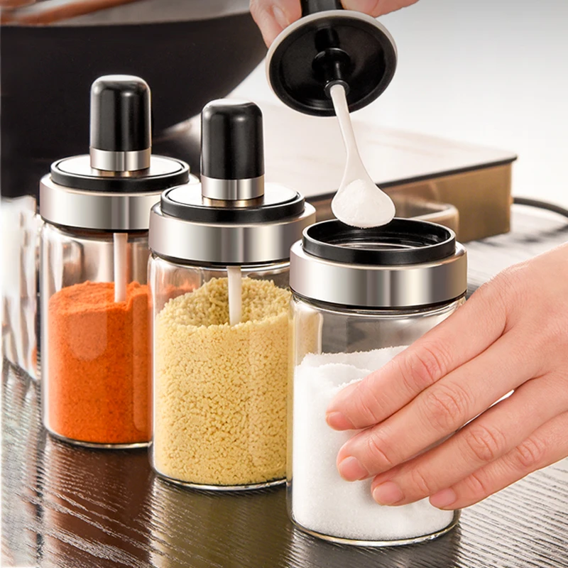 Konco кухонные принадлежности бутылка для приправ с ложкой приправа банка специй