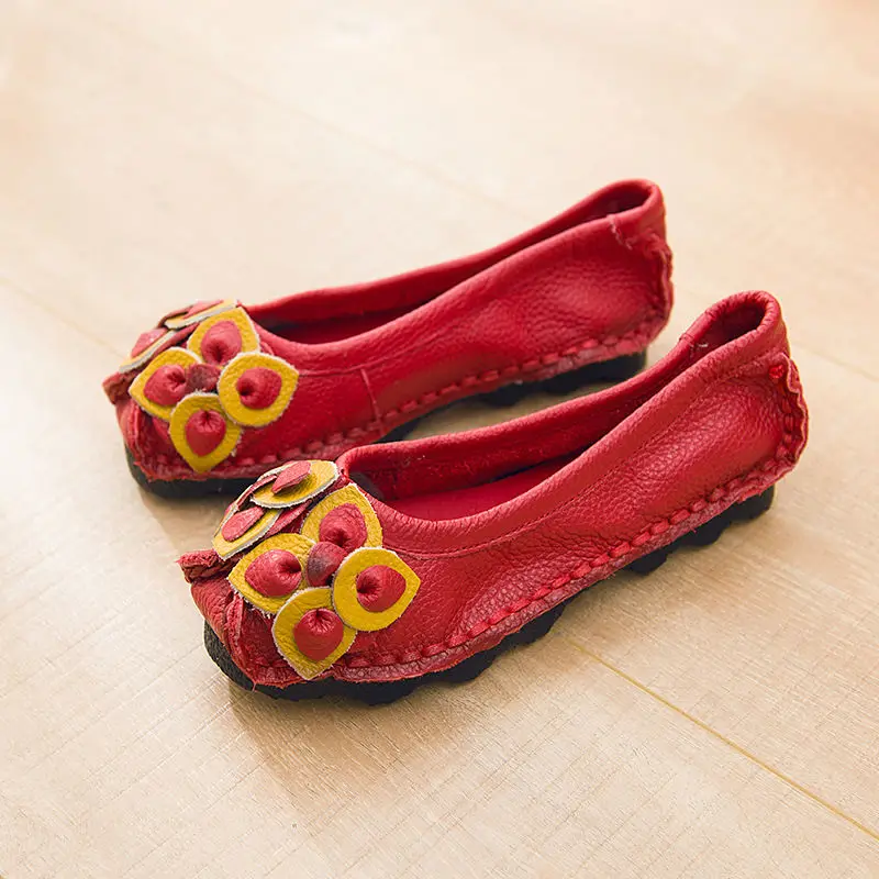

Designer handmade genuine leather flats womans slip-on casual comfy shoes for women loafers flat shoes
