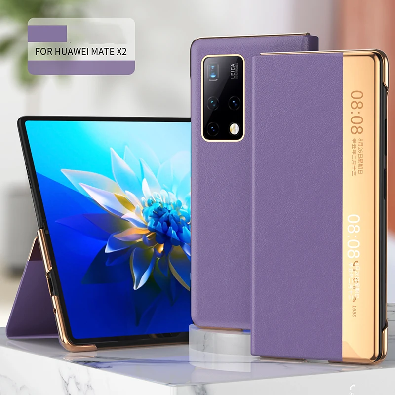 

Flip Phone Case for Huawei Mate X2 Cases PU Leather Shell Phone Back Full Protection Cover for Huawei Mate X2 Anti-fall Cases