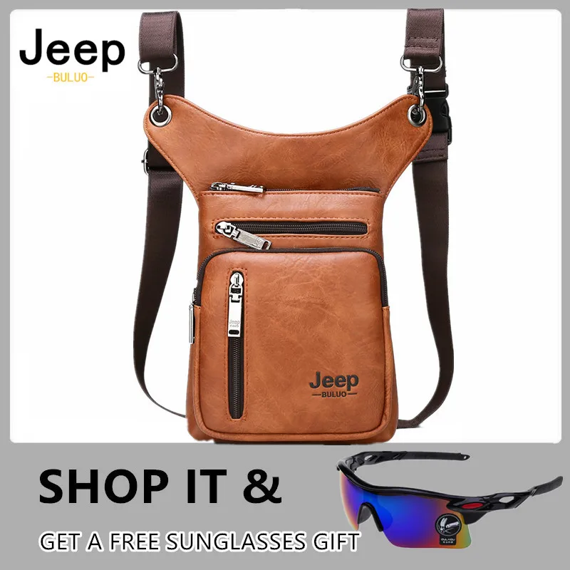 JEEP BULUO, многофункциональные сумки, мужские, маленькие, через плечо, сумка на плечо, спилок, кожа, модная, на ногу, сумка на талию, сумки, новые, для молодых мужчин, мини