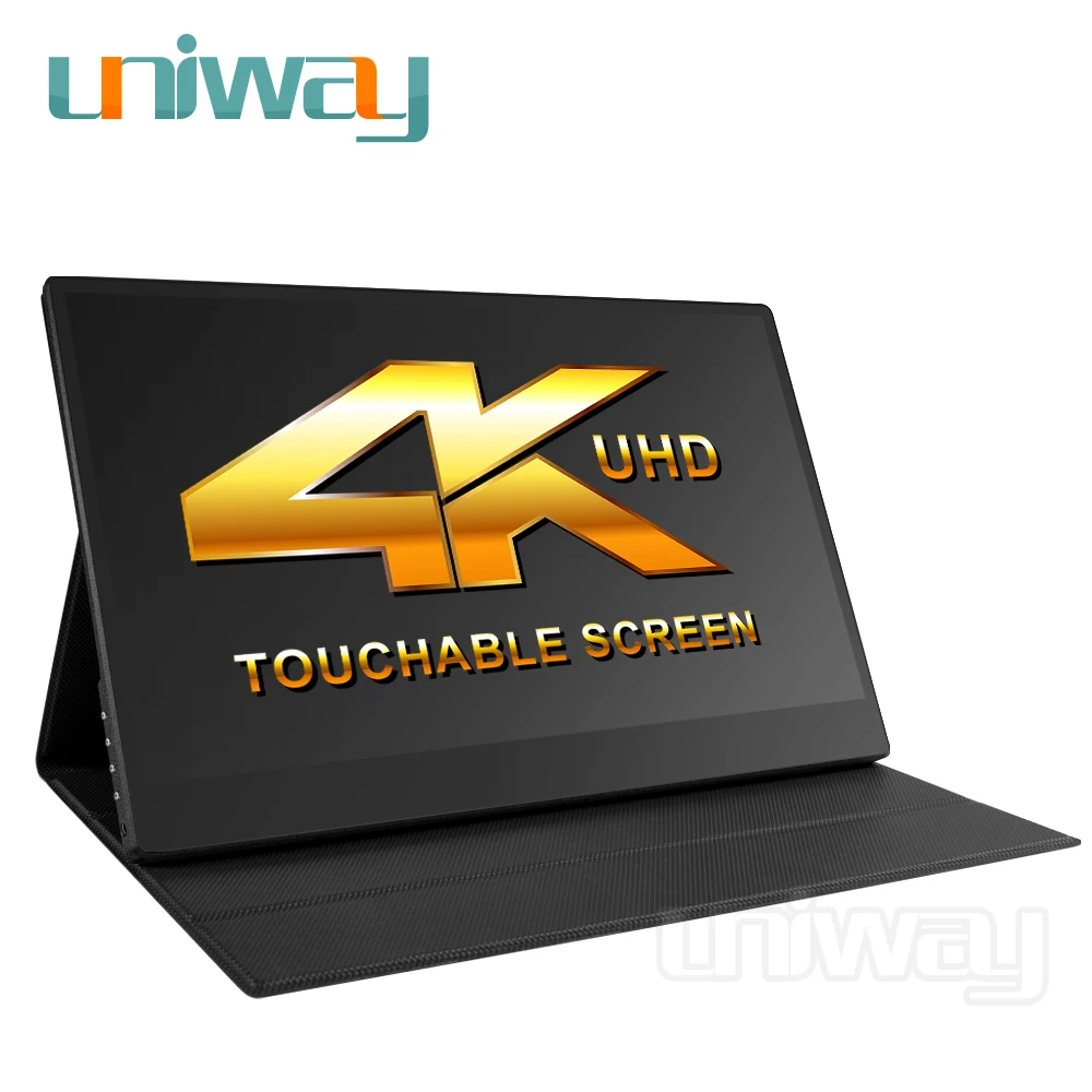 Портативный сенсорный монитор Uniway 4k hdr 15 6 hdmi type c для ноутбука компьютера телефона