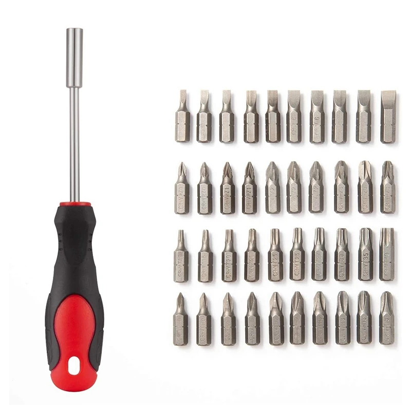 

58 Pieces Non-Slip Bi-Material Magnetic CR-V Phillips and Slotted Screwdriver Set Precision Electronics Tool Kit
