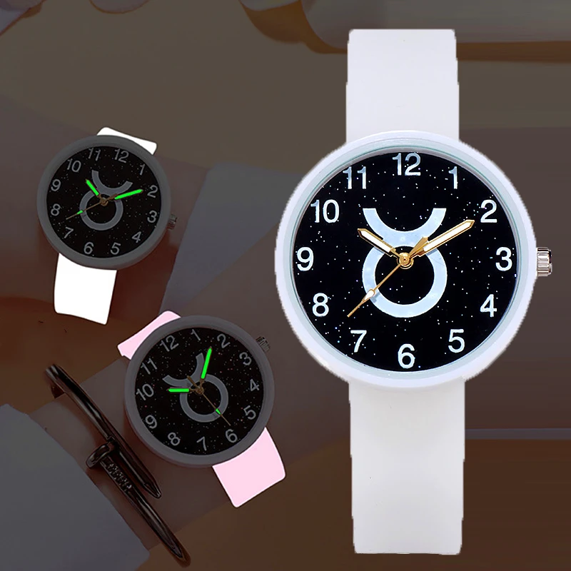 Светящиеся Телец созвездие женские часы Девушки Студенты Clcok Мужские Женские