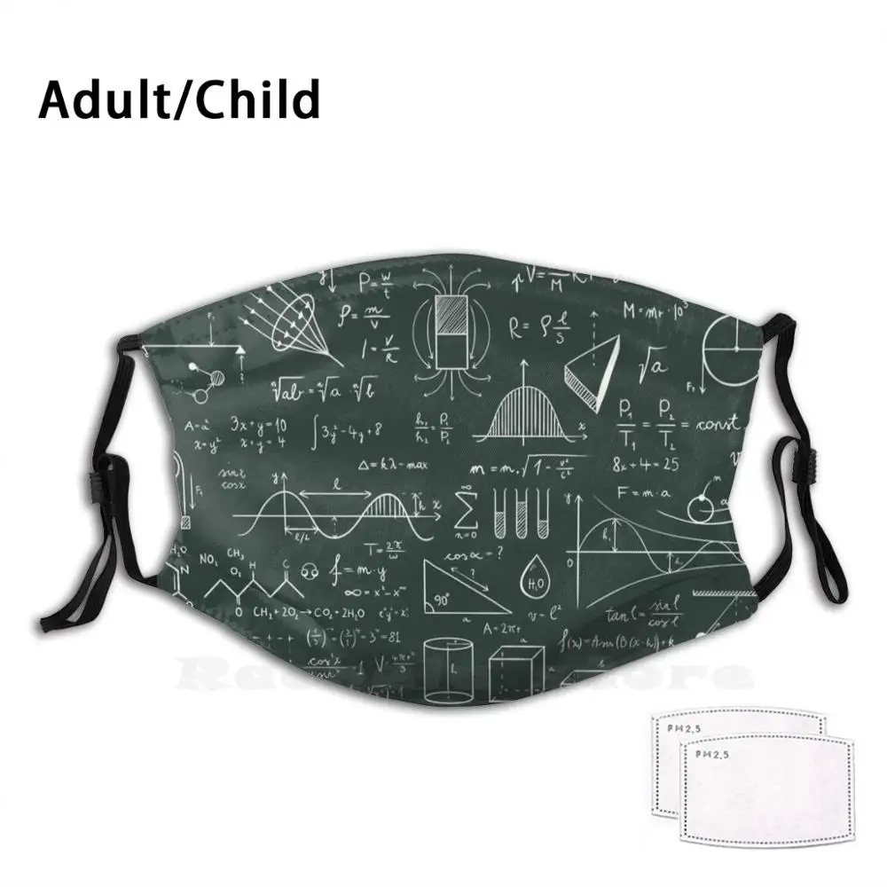 

Mathematics And Formula Doodle Adult Kids Anti Dust Filter Diy Mask Geometric Shapes Geometric Square Polygon Hexagon Pentagon