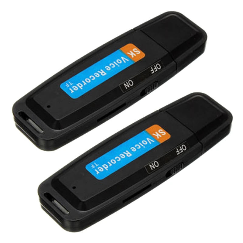 

Мини U-диск, 2 шт., цифровой аудиорегистратор USB 3,0, флэш-накопители, максимальная поддержка карты памяти 32 Гб, черный