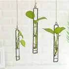 Деревянная ваза-плантатор, Настольная гидропонная ваза, прозрачная пробирка, подвесная бутылка для цветов, украшение для дома