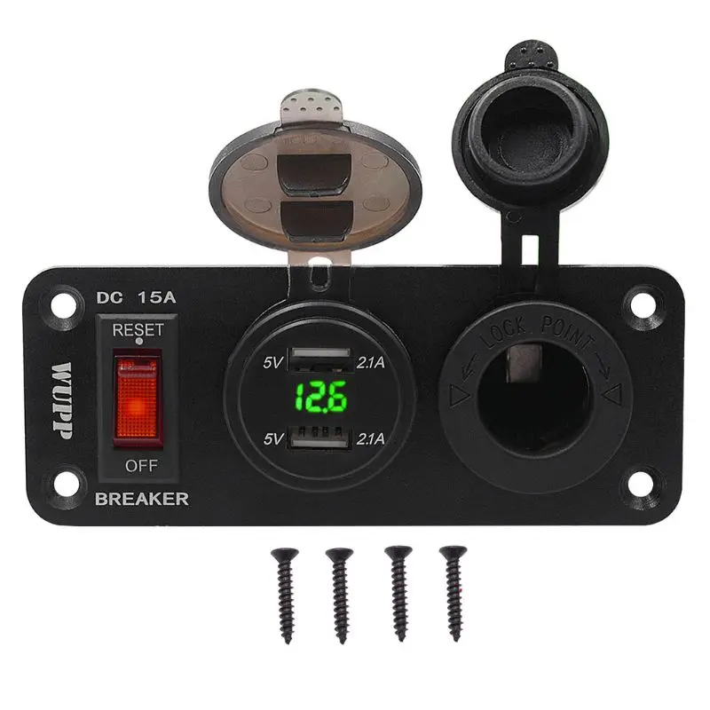 2.1A двойной usb порт для зарядки водонепроницаемый светодиодный вольтметр