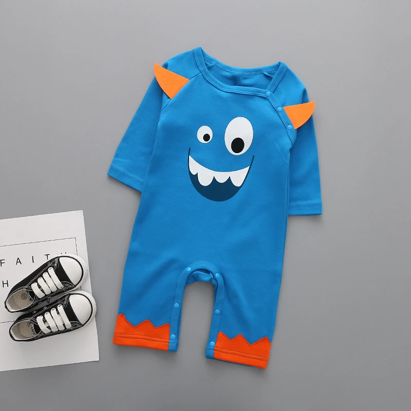 2019 новые милые ползунки для малыша хлопковый комбинезон с монстром мальчиков и