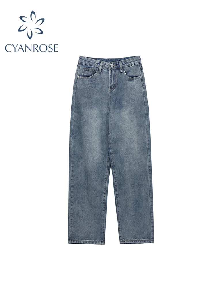 

Washed Vintage Jeans For Women Baggy Casual High Street Wide Leg Pants Female Harajuku Oversized High Waist Mom Denim Trousers