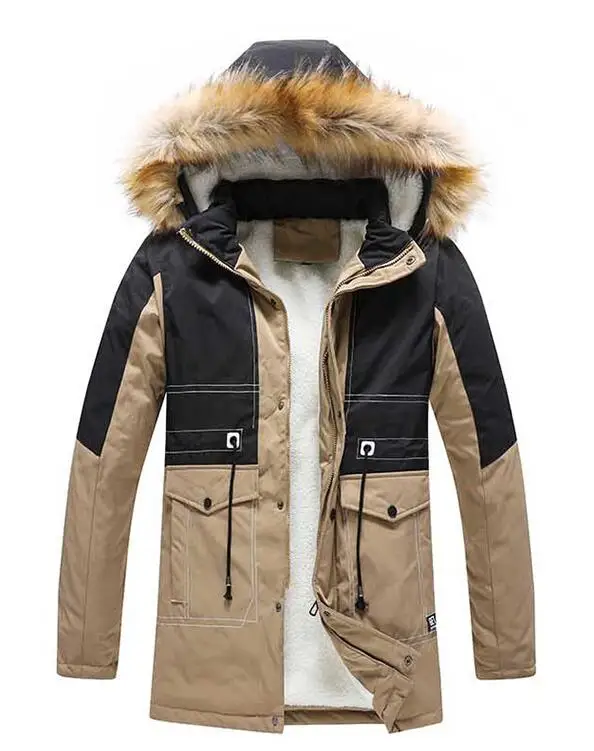 Parkas Men Fur CollarJackets Winter Warm Thick Pilot Coat Men's Hooded Overcoat Windproof Male  Outwear