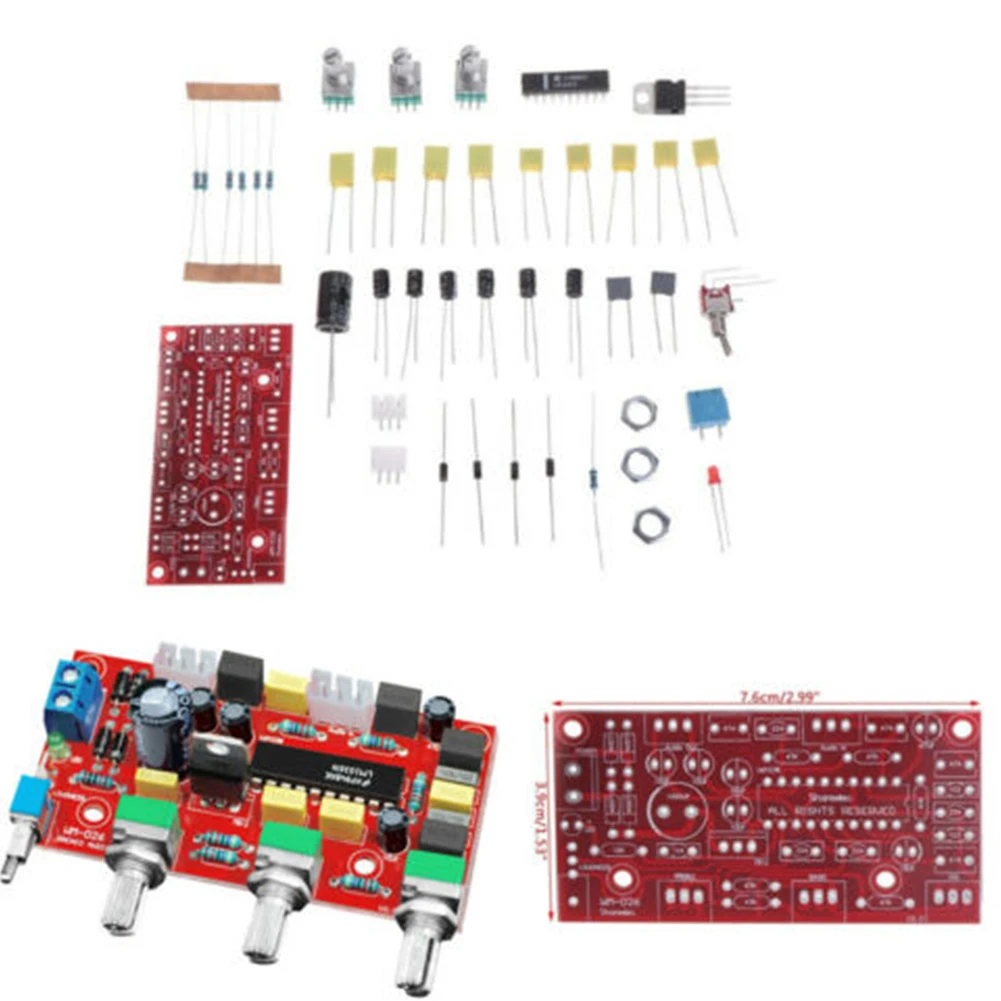 Anti Noise Amplifier Tone Board Kit Volume Control HIFI Preamp Enthusiast Treble LM1036 Accessories Module Bass Home Audio DIY |