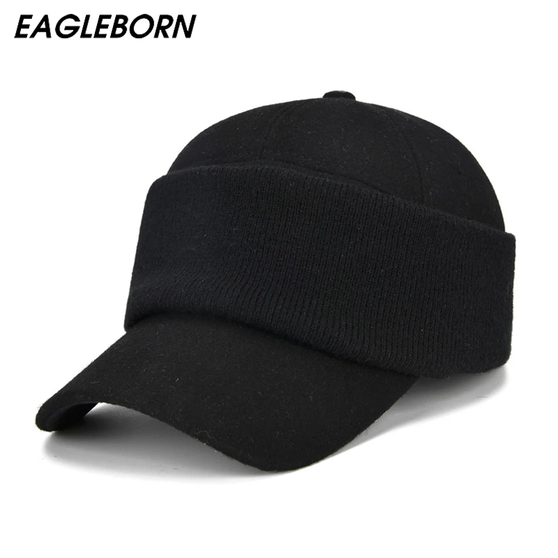 EAGLEBORN, мужская бейсбольная кепка, зимняя теплая шапка с ушками для папы, теплые шапки для России, кепка Gorro, с защитой от ушей