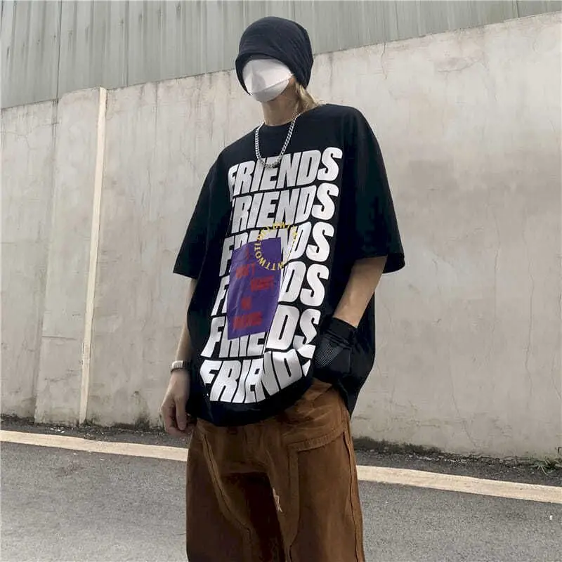 

Foufurieux 2021 design graphic t shirt Hip Hop Streetwear Oversized Tshirt Harajuku Summer Cotton Tops Tees men clothing goth