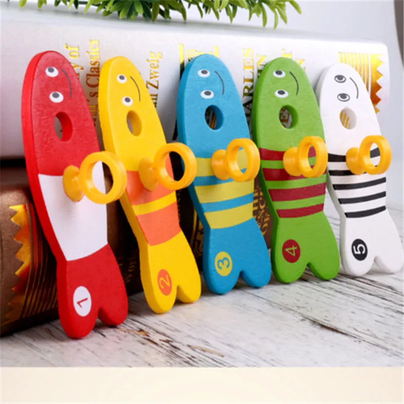 8 шт./компл. деревянные игрушки для рыбалки детские цифровые набор рыбы колонка и
