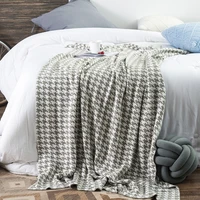 REGINA Knitted Blanket Summer Outdoor Picnic Fashion Houndstooth Pattern Women Blanket Shawl Home Decor Bedspread Sofa Cover