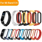 Ремешок для Xiaomi Mi Band 5 6, мягкий силиконовый сменный спортивный водонепроницаемый регулируемый браслет для смарт-часов