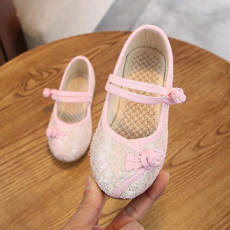 kids girls cloth shoes Hanfu Chinese style performance sneakers fashion lace princess children | Детская одежда и обувь