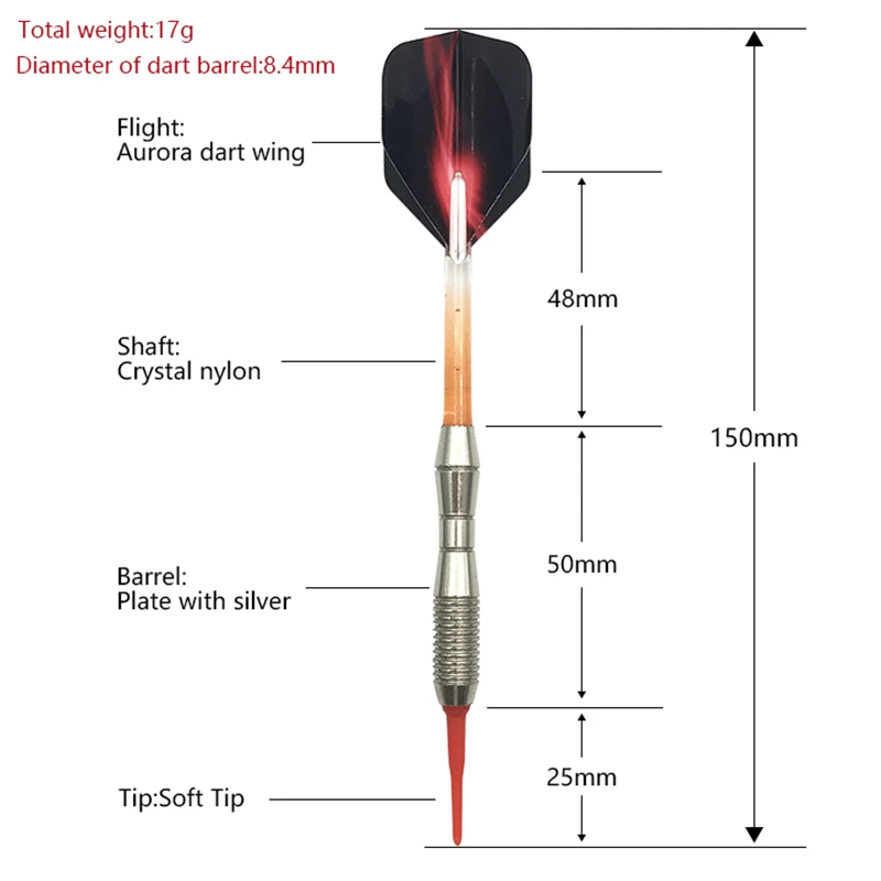 Новые аксессуары для Дротика Soft Tip s 3 шт./компл. электронная 17g стандартная