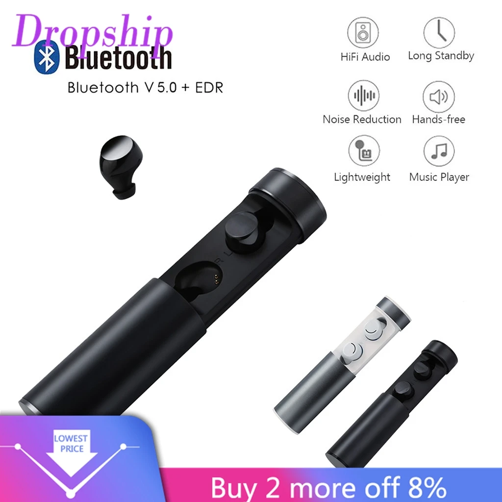 Модные беспроводные наушники Mini True wireless TWS Bluetooth 5 0 стерео HIFI Внутриканальные