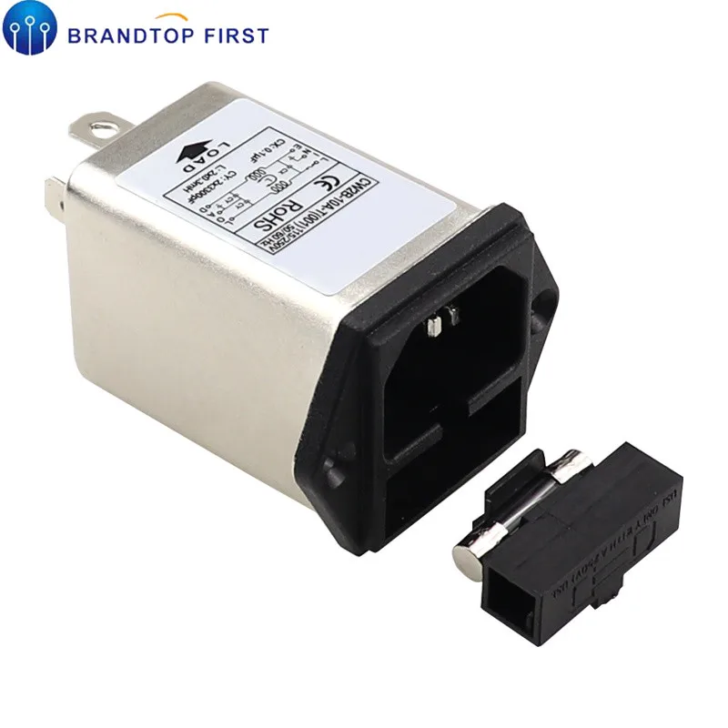 IEC 320 C14 мужской розетка с предохранителем CW2B 10A T(001) мощность фильтр EMI