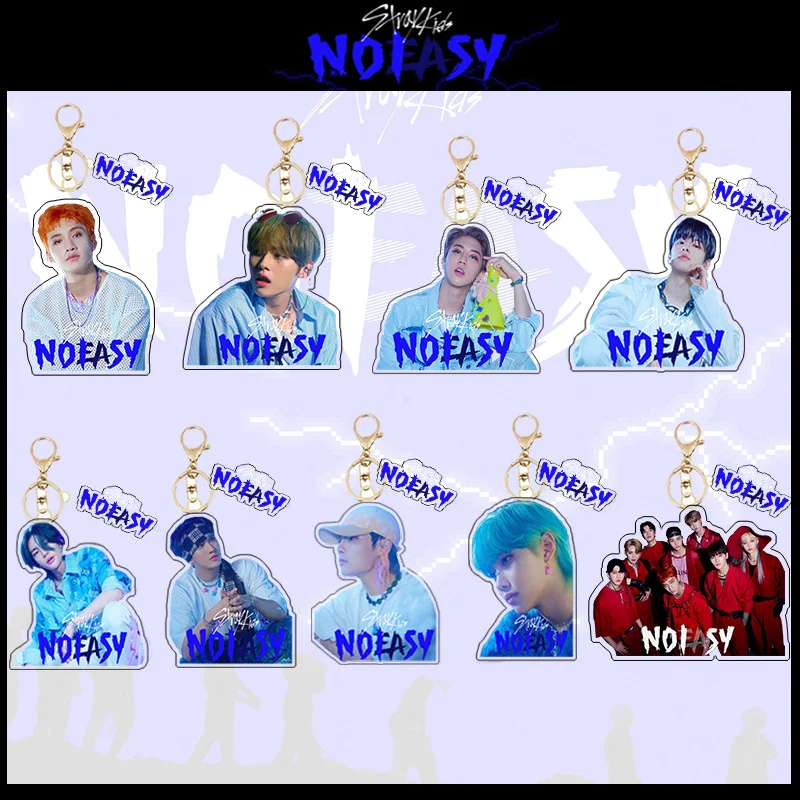 

KPOP Straykids New Album Noeasy The Same Transparent Keychain Key Pendant KeyRing Surrounding Korea Group Thank You Cards