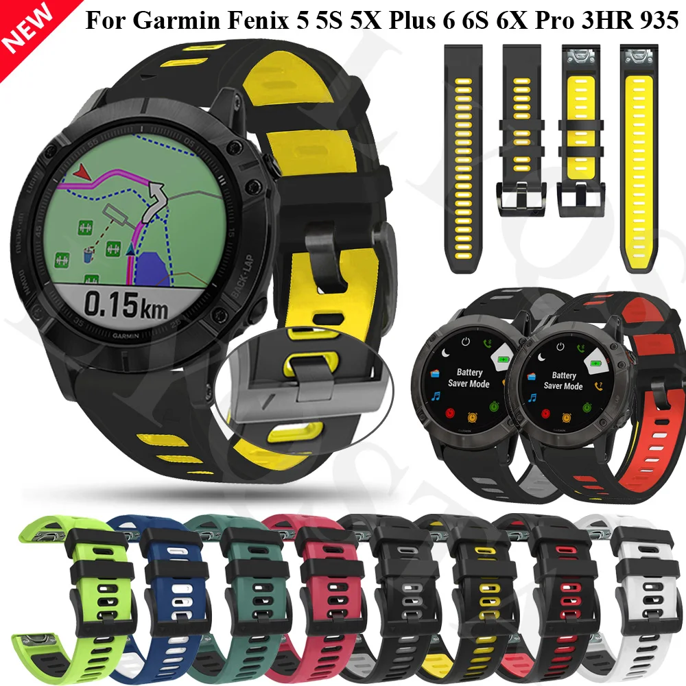 

22 26mm Watchbands Wrist Band Straps For Garmin Fenix 5 5X Plus 6 6X Pro 3HR 935 945 Smart Watch Release Quick Easyfit Bracelet