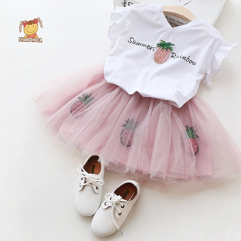 

2 шт., Тюлевое летнее платье для девочек, с мультяшным котом