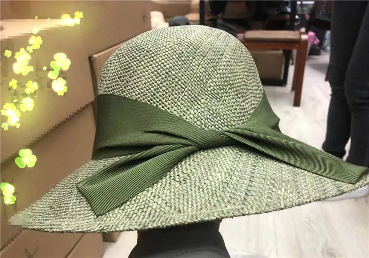 

Шляпа от солнца Женская, ручной работы, из натуральной травы, с бантом, лето 202004-2508364