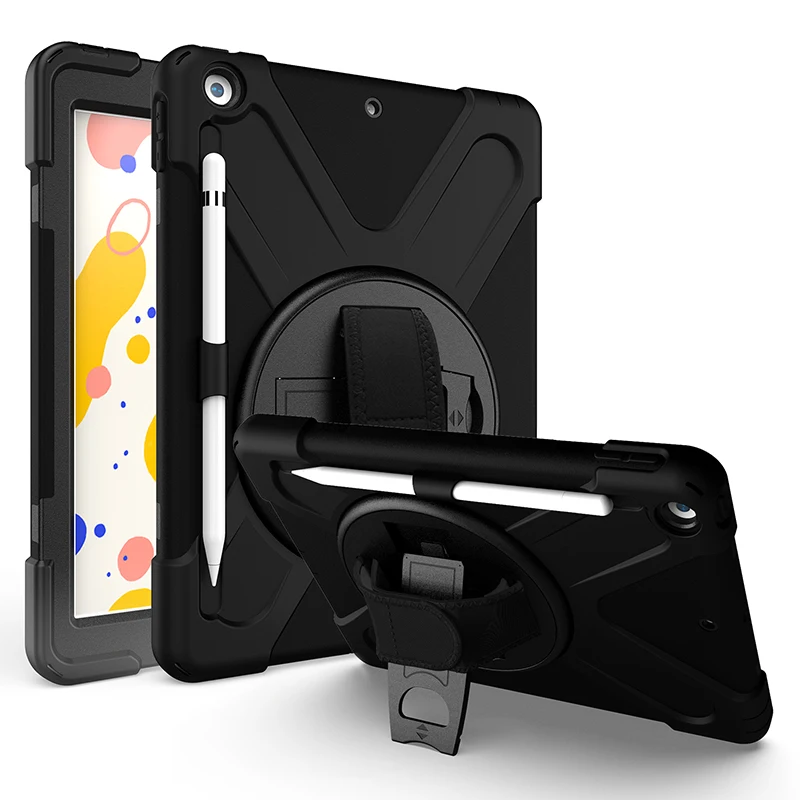 Kids Safe Shockproof Heavy Duty Case For iPad 10.2" 2019 A2197 A2198 A2200 ipad7 Tablet Rotating Shoulder Strap Protective case