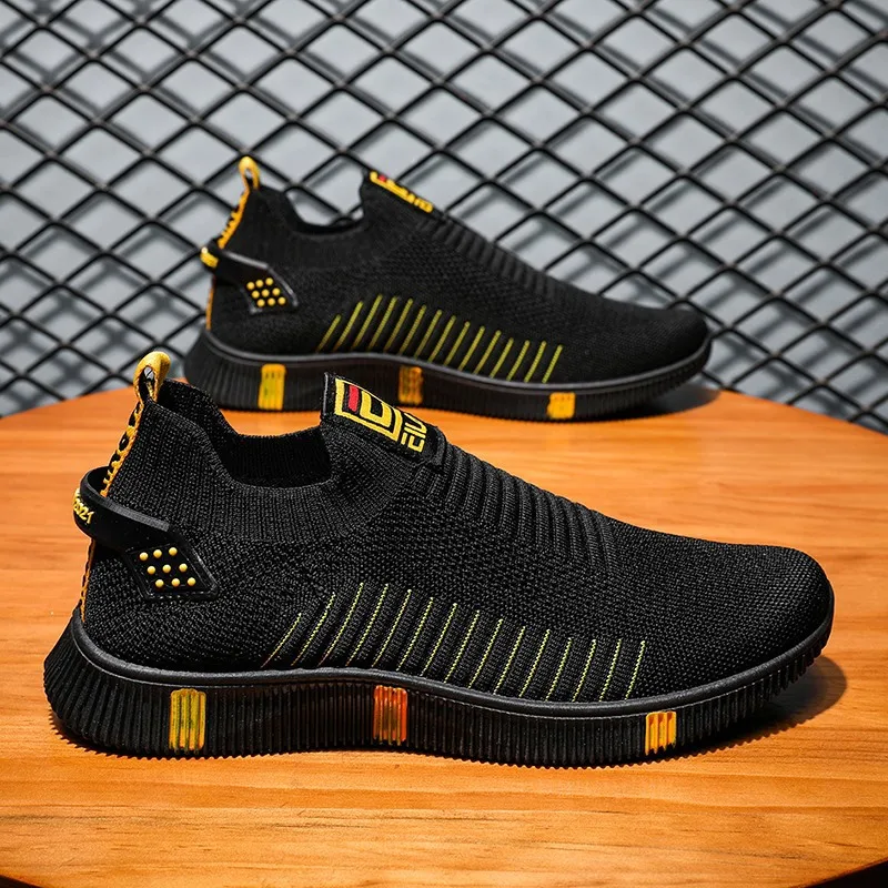 

Sneakers Men Casual Shoes Breathable Mesh Sports Running Black Mens Shoes Fashion Loafers Slip-On Male Sneakers Tenis Masculino