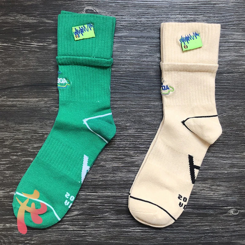 

Носки Double Ader с вышивкой для мужчин и женщин, хлопковые спортивные, с маркировкой, модные