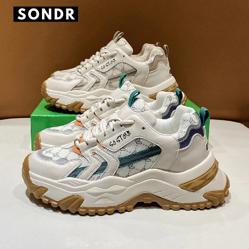 

Кроссовки женские массивные, Вулканизированная подошва, толстая подошва, повседневная спортивная обувь, на платформе, 2021