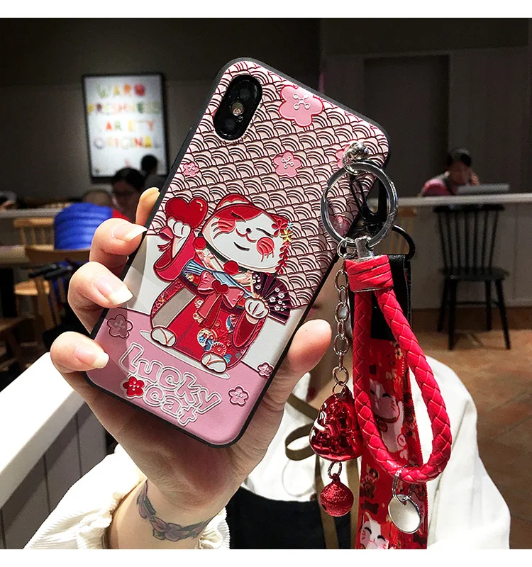 Чехол для Redmi note 7pro с котом Fortune милый чехол-накладка Lucky xiaomi mi 8 mi9se 9pro / 4/4X/6 чехол