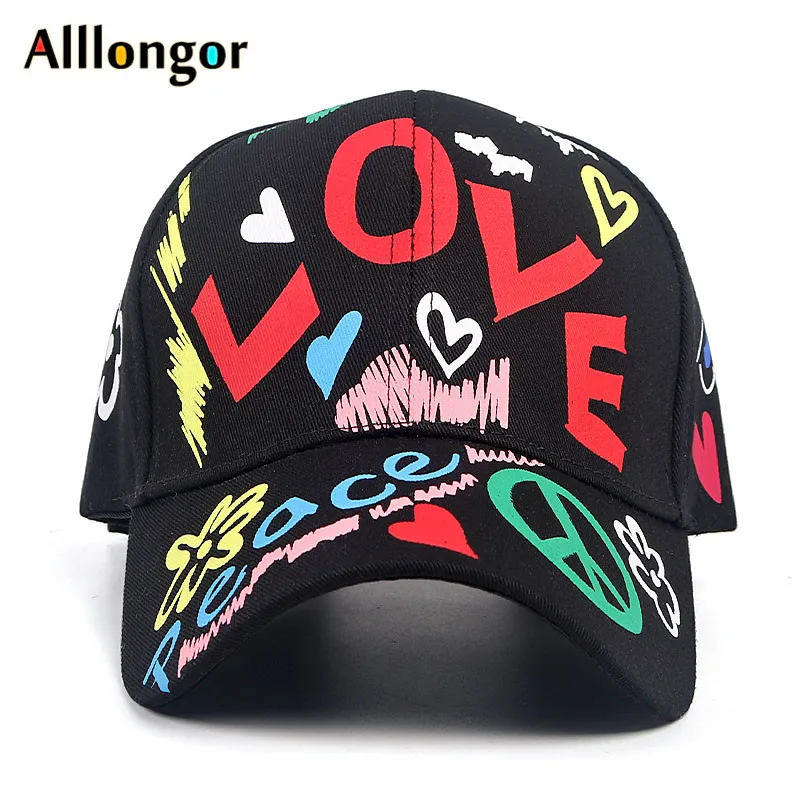 Кепка бейсболка женская с мультяшным принтом Модная хлопковая в стиле хип хоп