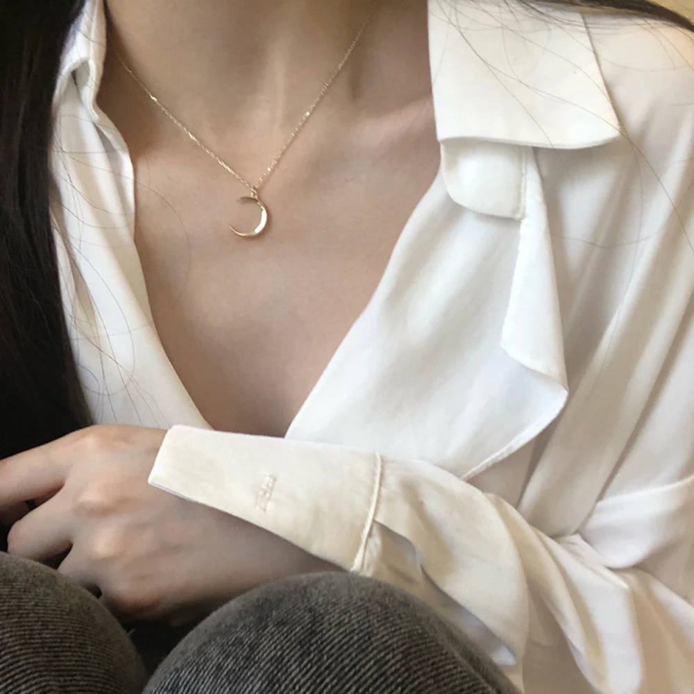 

Bohemian Moon Necklace Moon Jewelry Temperament Crescent Pendant Necklaces Clavicle Chain For Women Christmas gift wholesale
