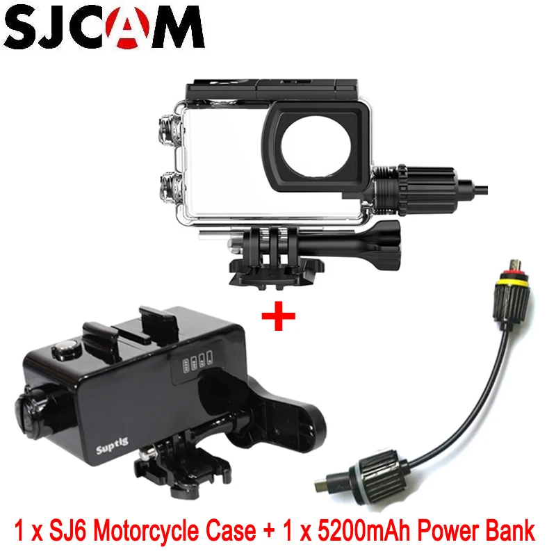 Option 2 SJCAM SJ6 мотоциклетный Водонепроницаемый чехол с зарядным кабелем для SJ6 Legend/SJ6 Legend Air Action camera для мотоциклетного шлема Sport - Цвет: Option 2