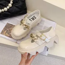 Zapatos planos de Lolita Mary Jane para mujer, mocasines de plataforma Vintage de primavera, zapatos Oxford con cadena suave sin cordones, nuevos (2)